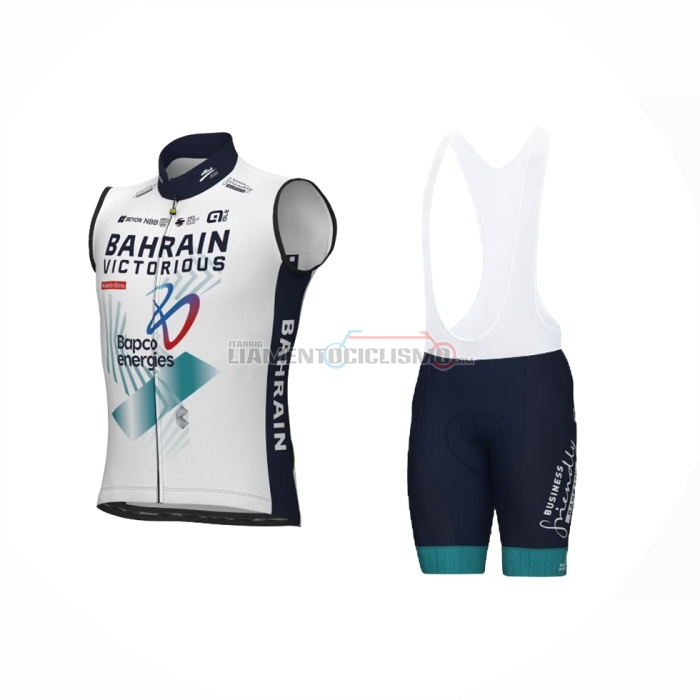 2024 Gilet Antivento Bahrain Victorious Bianco e Salopette